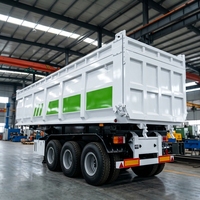 Semi-remorque benne basculante de haute qualité à grande capacité, à basculement arrière en acier, pour le transport de matériaux de construction