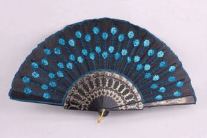 Abanico Plegable de Plástico con Diseños de Dragones Bordados Chinos Orientales en Varios Colores para Artículos Promocionales de Fiesta - Product Image 4