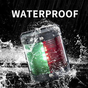 Feux de navigation LED pour bateaux, rouge et vert, 12V DC, double couleur, signal lumineux marin pour yachts et bateaux - Product Image 3