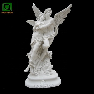 Blanco Natural mármol talla <span class=keywords><strong>Cupido</strong></span> <span class=keywords><strong>y</strong></span> <span class=keywords><strong>Psique</strong></span> <span class=keywords><strong>escultura</strong></span> de mármol Ángel amor de Dios estatua - Product Image 3