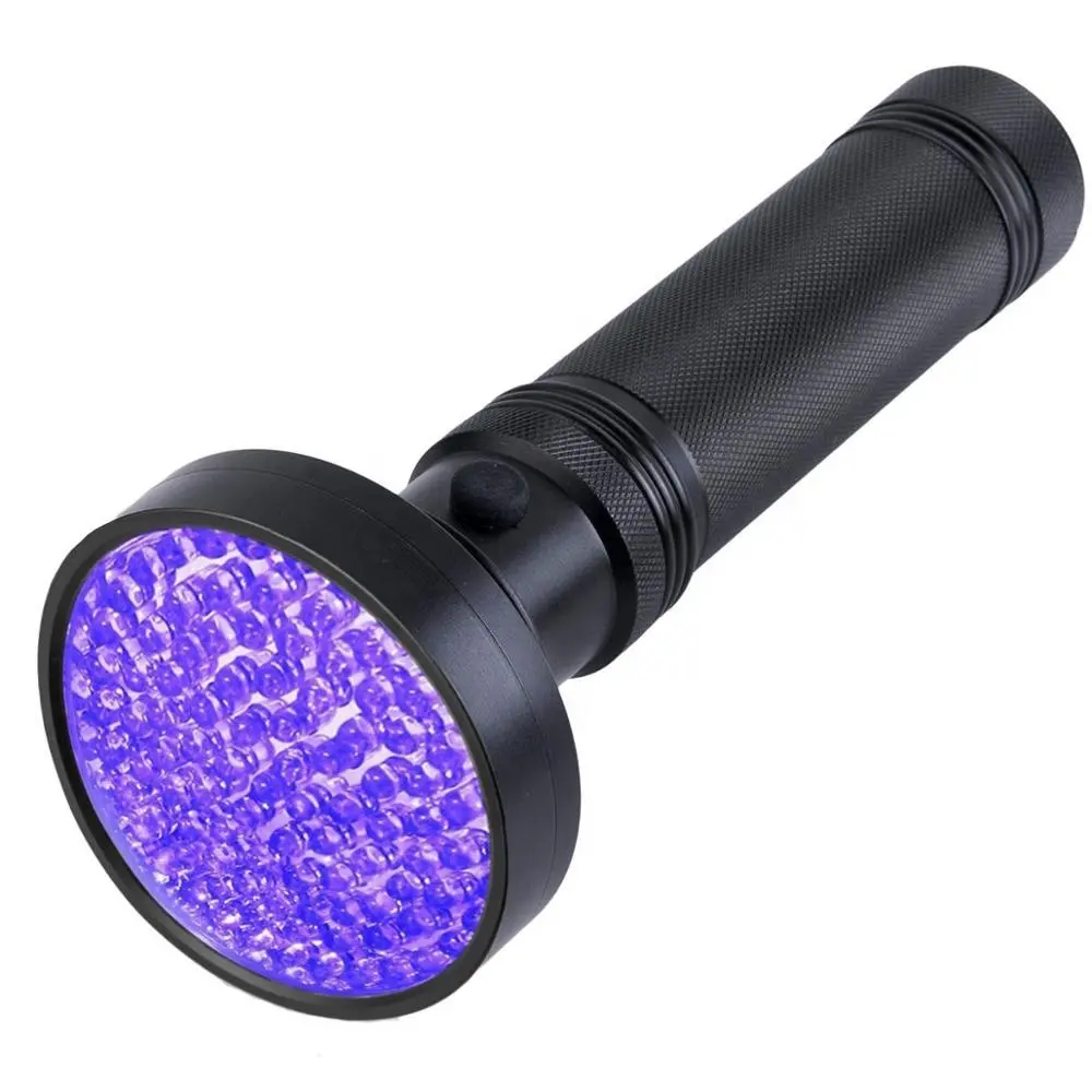 LITWOW 6 AA Battery Powered High Power 395nm 100 LED UV Flashlight Black Light for Pet Stains Urine Scorpion Currency Detection