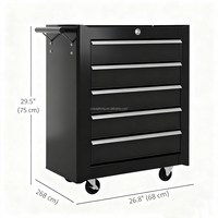 Carrito de Herramientas de Cinco Cajones en Oferta, Caja de Herramientas Multifuncional, Carrito Pequeño para Reparación de Automóviles, Gabinete Móvil Resistente