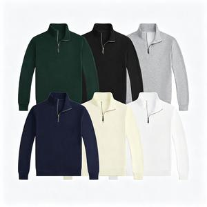 <span class=keywords><strong>Sweat</strong></span>-shirts pour hommes de luxe 100% personnalisés, en coton brodé, avec logo, col <span class=keywords><strong>zippé</strong></span>, vente en gros - Product Image 1