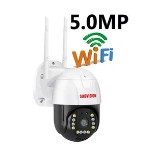 低价5MP Wifi网络户外安全摄像机V380应用高清1080P无线夜视圆顶速度360 PTZ 5MP摄像机