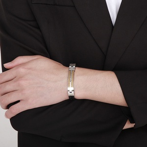 2024 New Design Wholesale Custom Stainless Steel Braided Leather <b>Man</b> Bracelet - Product Image 6