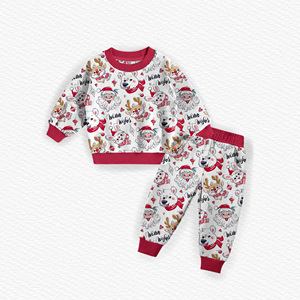 Pyjama bébé en viscose de bambou 95% et élasthanne 5%, 2 pièces, vente en gros, personnalisé, motif occidental, ensemble de pyjamas pour enfants en bambou - Product Image 2