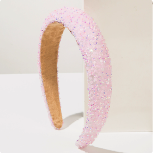For Boutique Wholesale Supply Spring/Summer Candy Color Sequin Sponge Foam Headband 15CM Fashion <b>Hair</b> <b>Accessories</b> - Product Image 3
