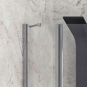 Kamalu KPX2800 moderne porte da doccia senza cornice 100x120 incernierate fisse pieghevoli in alluminio inox telaio in ottone vetro materiale - Product Image 4