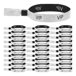 Fabriek Op Maat Verstelbare Stof Geweven Festival Evenement Polsband Snap Vip Armband