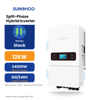Inverter Surya Hybrid Sunohoo 12kw Split Phase dengan 2 MPPT, Baterai Tegangan Rendah, Inverter Surya Luar Ruangan