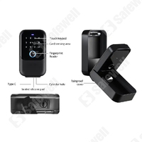 Boîte à clés intelligente haute sécurité Safewell avec déverrouillage par empreinte digitale/application/code/carte/clé/e-clé pour Airbnb, agents immobiliers et propriétés
