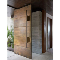 Porte Pivotante d'Entrée Principale Anti-Effraction, Extérieure, en Bois de Teck Massif, Écologique, Imperméable et Personnalisée pour Résidence