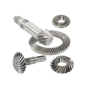 Roda Gigi Bevel Lurus Spiral 90 Derajat Set Pinion Roda Kemudi Presisi Carburized Sudut Tempa Baja Aloi