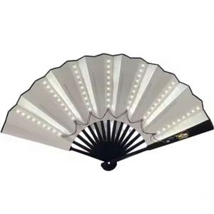 Abanico de Mano Plegable de Bambú con Luz LED, Personalizado con la Bandera del Orgullo Trans - Product Image 4