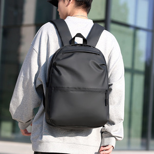 Men's <b>Backpack</b> <b>Large</b> Capacity 14 Inch Laptop Bag Business Commuter Travel Outdoor Solid Color Black Gray Blue - Product Image 3