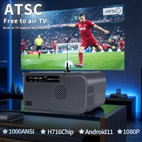 Proyector Nativo 1080p de 200 Pulgadas, Mini TV para Smartphone, Enfoque Automático, Corrección Trapezoidal Automática, Proyector Nativo 1080p, Pantalla Grande, TV LED para Exteriores