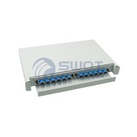Wanbao 12 Port Outdoor FTTH Fiber Optic Patch Panel 19 Inch Sliding Type Cabinet