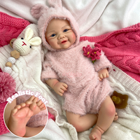 Poupée Reborn Fille de 43 cm/17 Pouces, en Silicone Souple, Jouet pour Tout-Petits, Haute Simulation Réaliste, Idéale pour les Cadeaux de Noël pour Enfants
