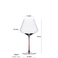 Verre à vin rouge européen de luxe Bourgogne Zalto, cœur en soie, tige fine, 401-500 ml