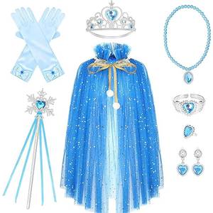 Magnifiques capes de performance en tulle avec accessoires pour filles, idéales pour le cosplay d'Elsa à Halloween - Product Image 4