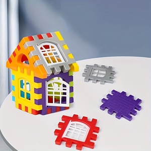 Blocs de construction colorés de grande taille avec fenêtres, jouets créatifs pour enfants de 6 à 12 ans, vente en gros de blocs de construction - Product Image 6