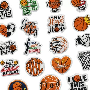 Parches de Baloncesto Bordados, Insignia 'Eat Sleep Basketball Repeat', Aplique Termoadhesivo 'Slam Dunk' para Camisetas de Equipo y Ropa Deportiva - Product Image 3
