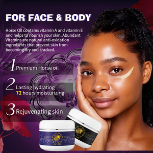 Crème Visage et Soin <span class=keywords><strong>de</strong></span> la Peau Hydratante <span class=keywords><strong>Éclaircissant</strong></span>e Bio à l'Huile <span class=keywords><strong>de</strong></span> Cheval et au <span class=keywords><strong>Beurre</strong></span> <span class=keywords><strong>de</strong></span> <span class=keywords><strong>Karité</strong></span>, Vitamines E&A, Marque Privée ODM OEM - Product Image 4