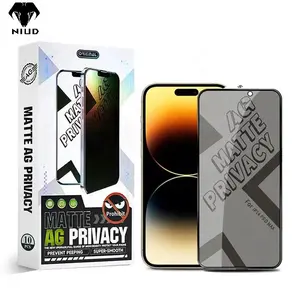뜨거운 판매 Ag 매트 개인 정보 보호 강화 유리 화면 보호기 아이폰 14 13 프로 12 프로 맥스 안티 스파이 화면 보호기