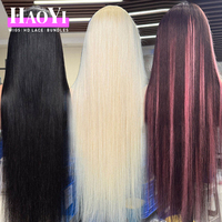 Perruque Lace Frontale HD sans colle 13x6 de 40 pouces, cheveux humains vierges bruts 613, couleur blonde, origine Inde et Cambodge, pour femmes