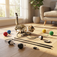 Jouet pour chat en silicone en forme de plume, alimentation directe usine, arrêt automatique à faible consommation, durable pour salon d'animaux et divertissement