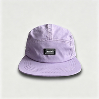 Casquette de camping en polyester respirant à 5 panneaux, personnalisable, avec fermeture à cordon, vente en gros