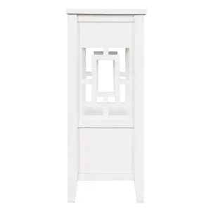 Modern White Pine Wood Console Table: 4 Drawers, Storage Shelf - Stylish Entryway, Living Room, Hallway Furniture