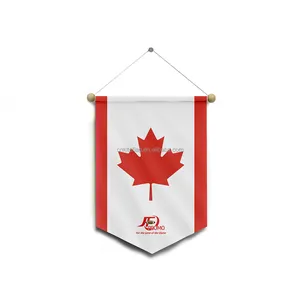 Kustom bendera Kanada Mini cetakan dua sisi jendela mobil bendera Satin nasional Kanada