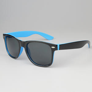 Lunettes de soleil unisexes UV400 certifiées CE Classique Bleu ciel Vintage bicolore Beach Shades Logo personnalisé Plat Brillant Vert Jaune Rouge pièce - Product Image 1