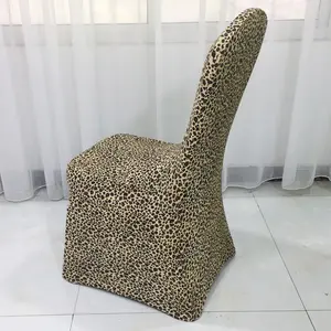 Amovible Lavable Spandex Stretch imprimé léopard housses de chaise Pour Hôtel Restaurant Maison Cuisine