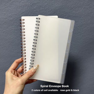 Kustom fleksibel PVC hitam dan emas mawar gulungan buram jelas penghematan tantangan buku perencana keuangan Spiral uang tunai amplop Notebook - Product Image 3