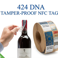 Etiqueta de Seguridad NFC Personalizada de 13.56MHz 424 DNA, Etiqueta RFID a Prueba de Manipulación, Etiqueta Frágil Anti-Falsificación para Rastreo de Activos