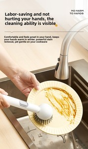 Brosse de nettoyage rotative à long manche pour cuisine, résistante à l'huile et anti-rayures, multi-usages, vente en gros - Product Image 6