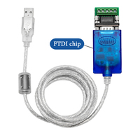 Cable Adaptador UOTEK de 1.5M RS485 RS422 a USB con Chipset FTDI, Conector Macho DB9, Convertidor USB RS485 RS422 UT-890A