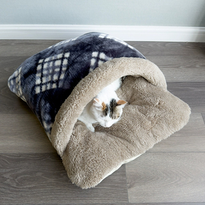 高級ソフトぬいぐるみ厚い暖かいペットの巣長方形小さなベッド猫の洞窟寝袋冬用モダンスタイル犬用卸売ボックス - Product Image 4