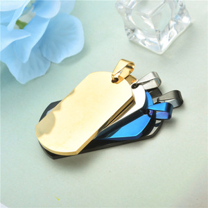 Tự làm Thiết kế đồ trang sức biểu tượng tùy chỉnh Laser khắc Kim Loại khoảng trống Dog Tags ID Thẻ Mặt dây chuyền bạc vàng thép không gỉ quyến rũ Mặt dây chuyền - Product Image 3