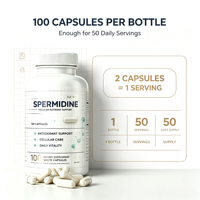 En stock K-green Pure 99% Spermidine Capsules 100g Vitamines et compléments pour femmes et hommes Durée de conservation de 24 mois Stocker dans un endroit frais et sec