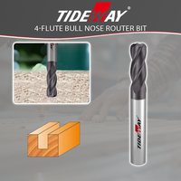 Lame de découpe CNC Tideway en carbure de tungstène à quatre couches AlTiN, fraise de défonceuse, ODM OEM pour le travail du bois et la gravure sur PVC
