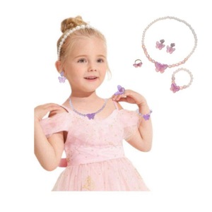 Set di orecchini di perle a farfalla simpatici cartoni animati per bambini - Product Image 2