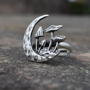 Vintage Witch Moon Mushroom <b>Ring</b> <b>Adjustable</b> Jewelry Party Gift - Product Image 5