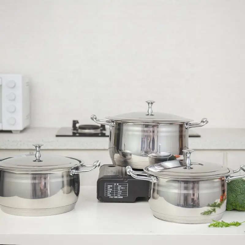 Ensemble de casseroles rouleau rotatif, ustensiles de cuisine en acier inoxydable, casseroles soupe solaire avec panier rotatif