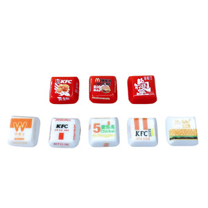 Colgantes de resina con temática de comida de KFC y McDonald's, set de joyería DIY, dijes en miniatura de caja de hamburguesas para regalo y decoración. - Product Image 1