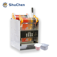 Scelleuse manuelle Shuchen pour contenants de sauce, machine à sceller les contenants alimentaires jetables pour contenants en plastique/feuille d'aluminium