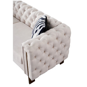 طقم أرائك للنوم على الطراز الحديث أثاث أريكة مخملية وكتان من الكتان - Product Image 5