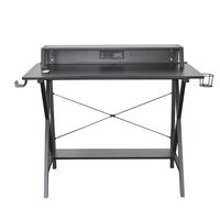 Bureaux d'étude modernes pour la maison et le bureau Table d'ordinateur en bois sur pieds métalliques Table de jeu pliante avec éclairage LED RVB